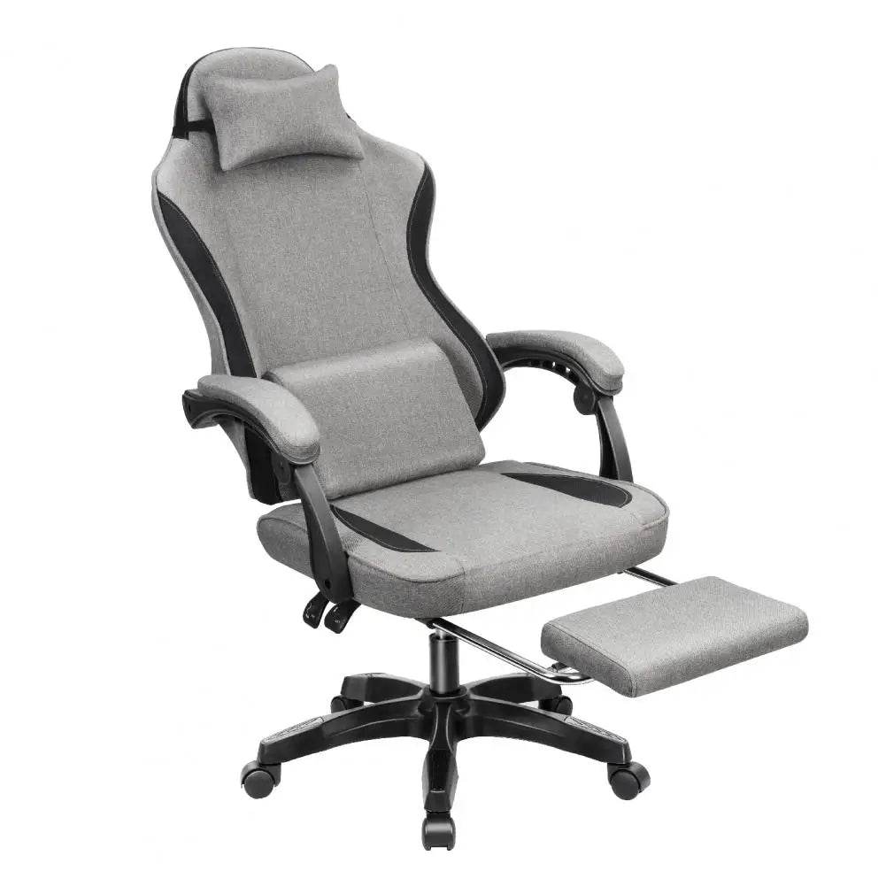 Gaming Chair Faux Leather Massage Gaming Chair Ergonomic Computer Chair With Footrest, Office With 360 Rotation Wheels - MarvelouStoree