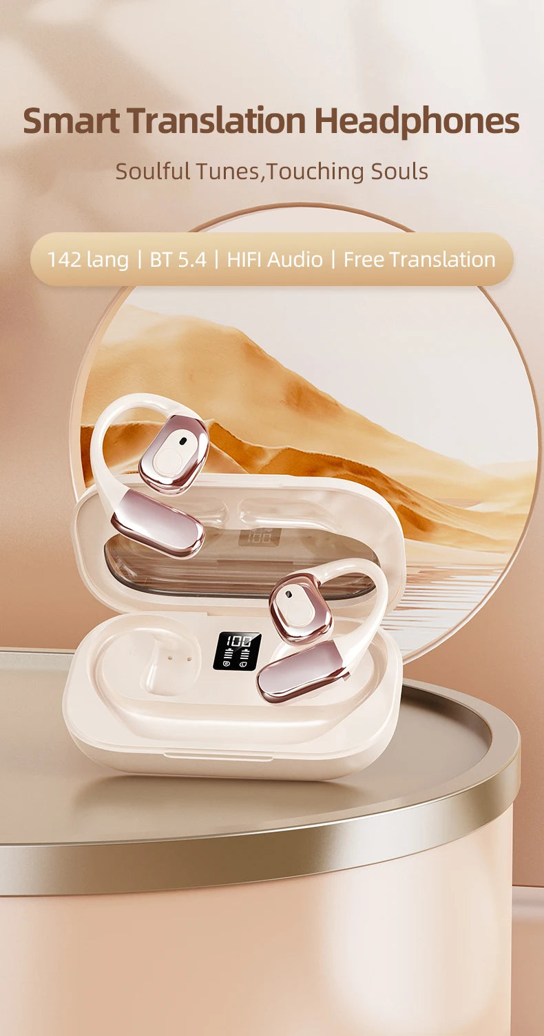 Translator Earbuds Intelligent Device Online 142 Languages Real Time AI Smart Voice  Chatgpt Translation For Travel Korea