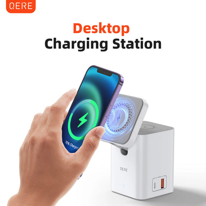 Wireless Charger QERE Mobile Phone Magnetic Station Fast Charging Safe Multi-functional Portable Foldable Mini  Wireless Charger