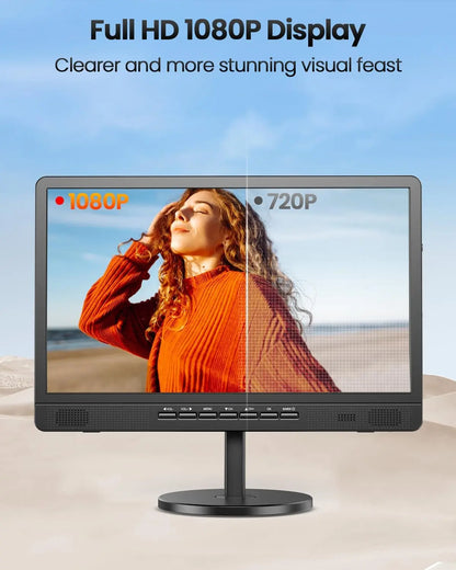 18 Inch Portable TV with Digital ATSC Tuner, Small TV with Built-in 6000mAh Battery, Portable Monitor with 1080P HDMI Input