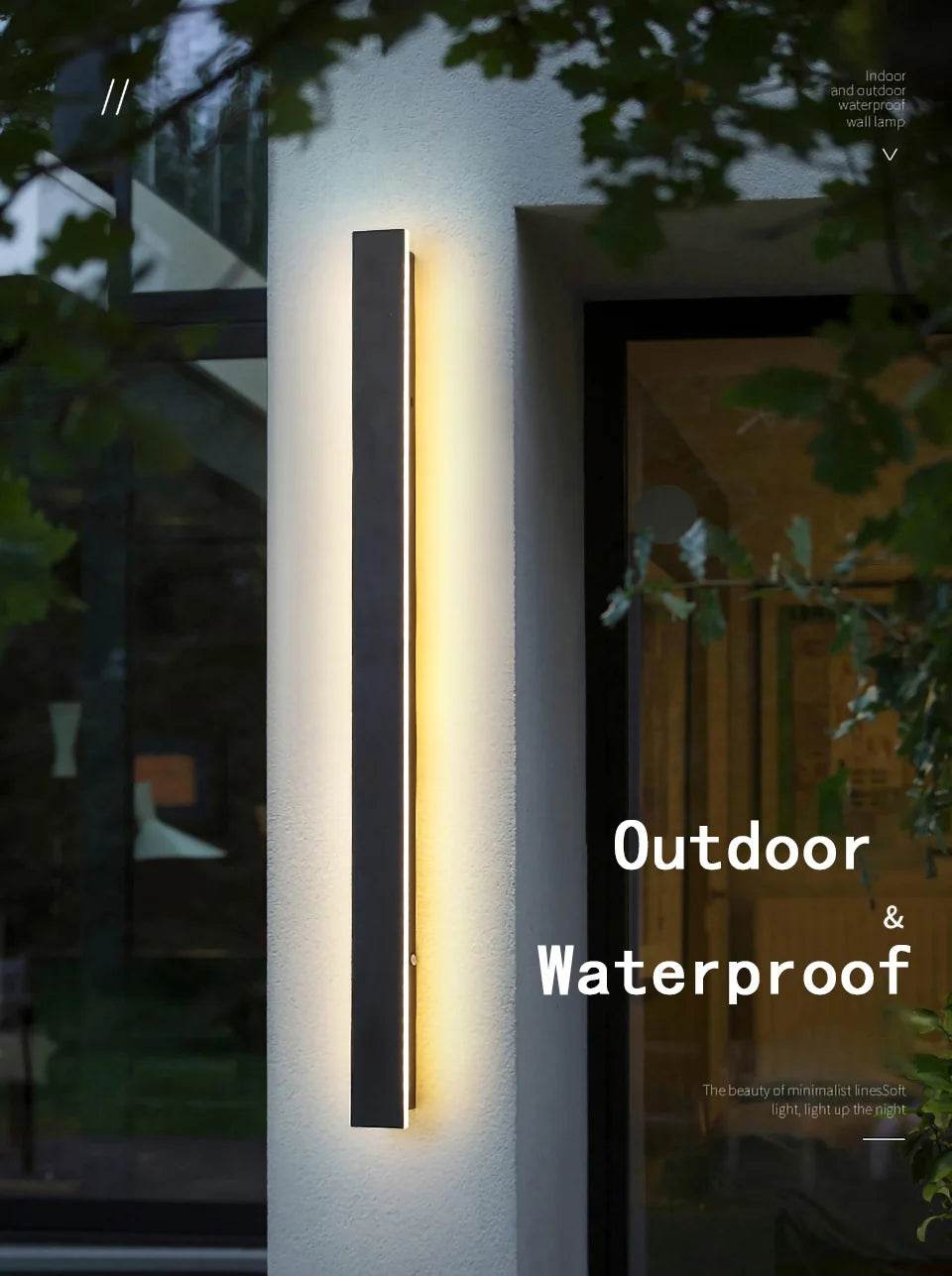 Long Wall Light Outdoor Lighting Waterproof Ip65LED Garden Country Villa Balcony Light Lnterior Wall Bedroom Living Room Light - MarvelouStoree