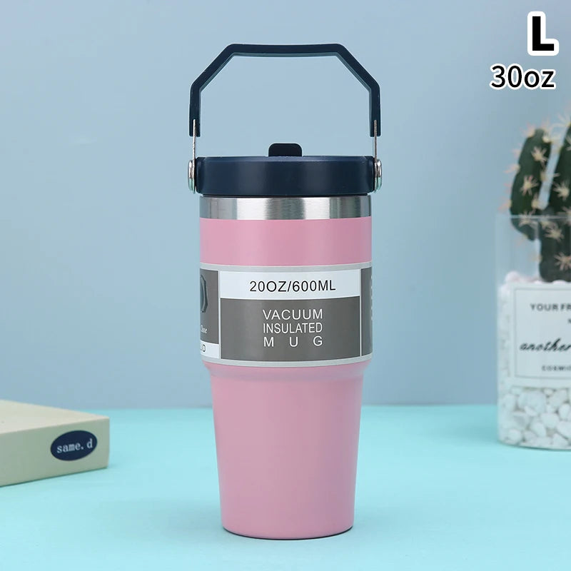 20/30oz Vacuum Insulated Tumbler Stainless Steel Coffee Cold Cup With Straw Insulated Water Bottle Thermal Water Tumbler Cup