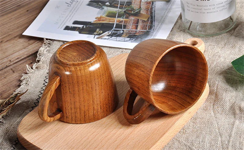 Wooden Big Belly Cups Handmade Natural Spruce Wood Cups Beer Tea Coffee Milk Water Cup Kitchen Bar Drinkware for Kitchen