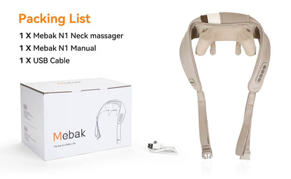 Mebak N1 Massager For Neck and Cervical Shoulder With Heating Massage Pillow for Back Legs Waist Muscle Kneading Massage Shawl - MarvelouStoree