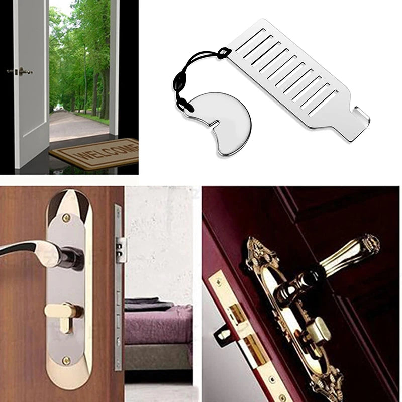 Portable Door Lock - Travel Hotel Lock, Privacy Door Lock for Any Doors, Anti-Theft Door Stopper for Home Security