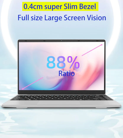 New 14 inch Slim Cheap Notebook Laptop 12GB RAM 1TB/512GB/256GB SSD Windows 10 Quad Core School Netbook Laptops