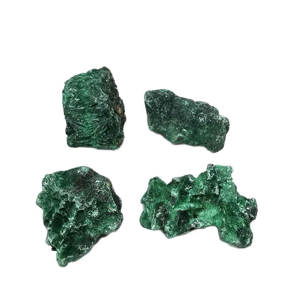 Natural Green Malachite Raw Stone Rough Crystal Clastic Rock Cube Collectible Gravel Minerals Specimen Home Garden