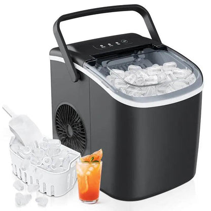 Simzlife Countertop Ice Maker, 26 lbs in 24 Hours, 9 Bullet-Shaped Ice Cubes in 6 Mins, Self-Cleaning - MarvelouStoree