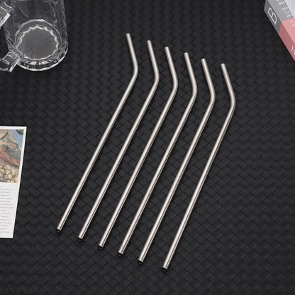 1Pcs Straight Bent Stainless Steel Straws Drinking Silver Cup Straw 6mm 8mm Reusable for Stanley 30oz 40oz Tyeso Cup