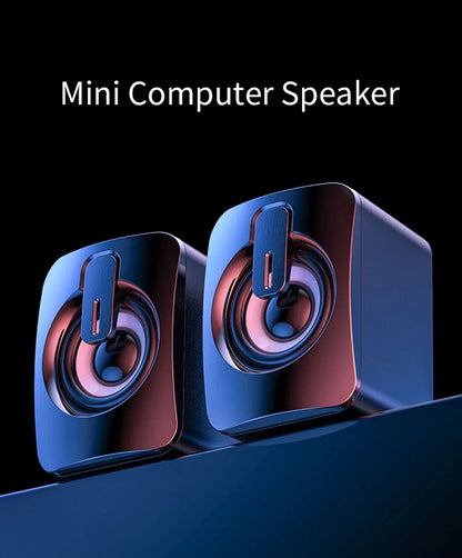 New Computer Speakers PC Sound Box HIFI Stereo Microphone USB Wired Caixa De Som with LED Light for Desktop Wholesale Subwoofer