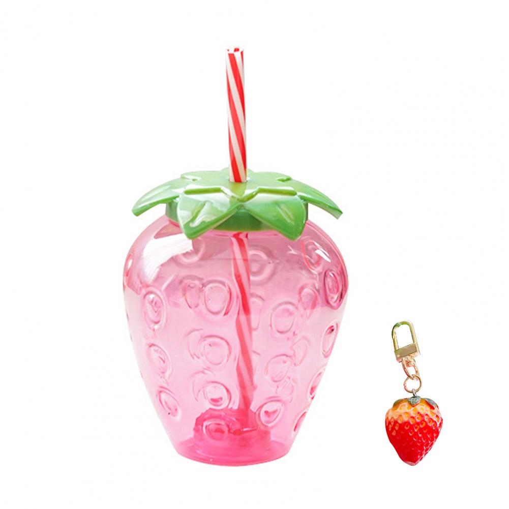 500ml Summer Cute Strawberry Straw Water Bottle Milk Coffee Straw Cup for Home Cartoon Water Bottle Juice Bottle Drinking Cup