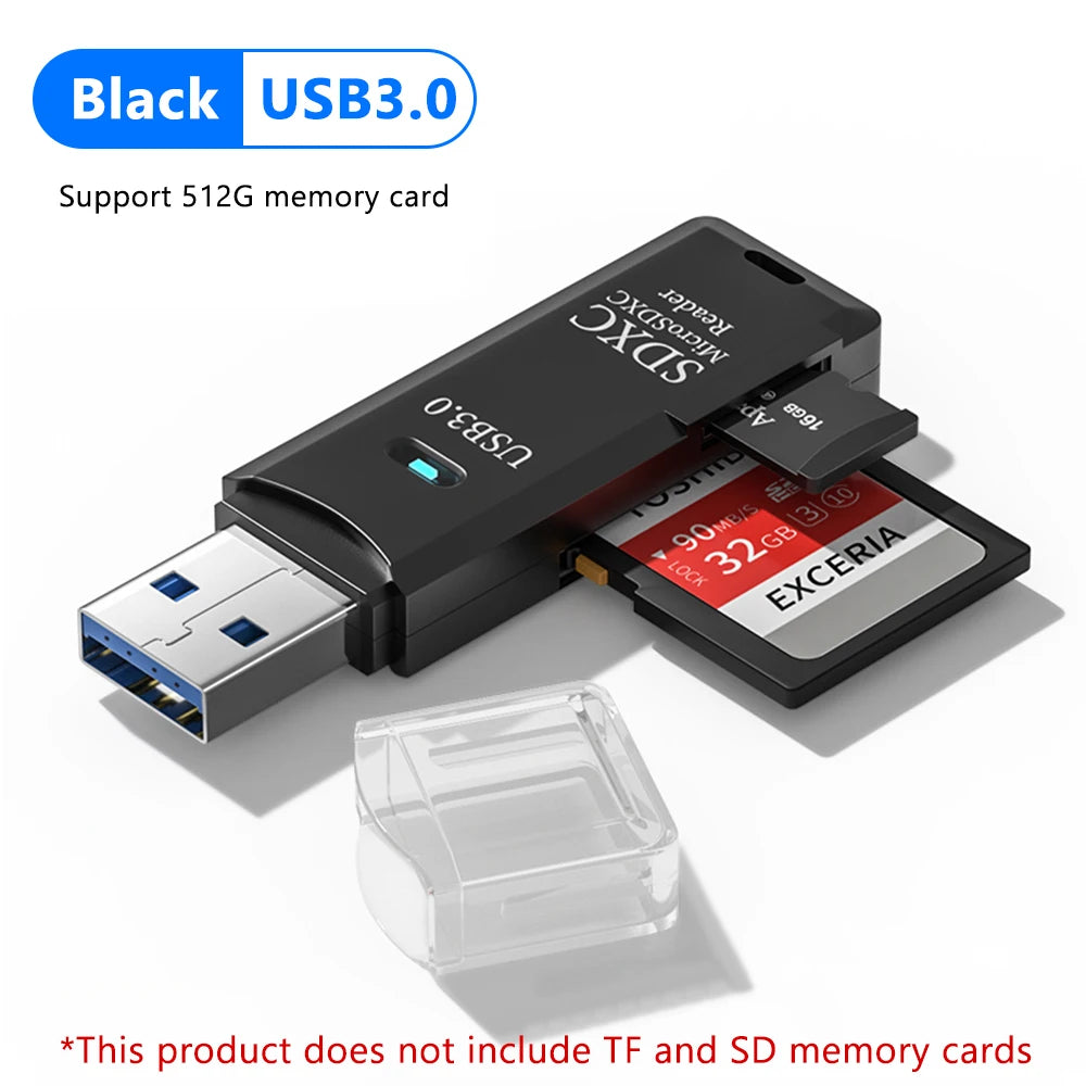 2 in 1 USB 3.0 Card Reader Micro sd card Reader usb adapter High Speed Cardreader TF Memory card For PC Laptop Accessories