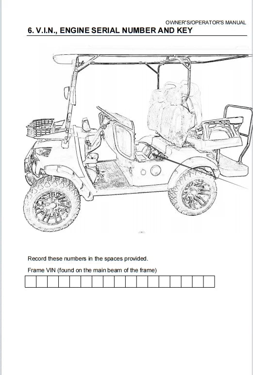 Best Selling Off-Road Electric Golf Cart User Manual