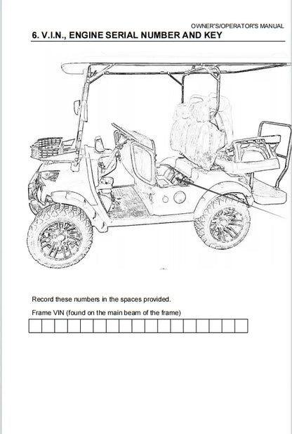 Best Selling Off-Road Electric Golf Cart User Manual