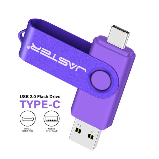 TYPE-C USB Flash Drive 128GB Real Capacity Pen Drive 64GB Free Key Chain Memory Stick Creative Business Gift Red U Disk Blue 32G