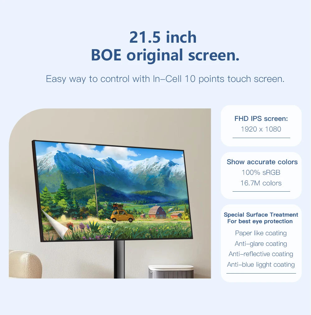 Standbyme Tv 21.5 Inch Lcd Smart Display Incell Touch Screen Indoor Android 12 Portable Smart Tv 4+64GB