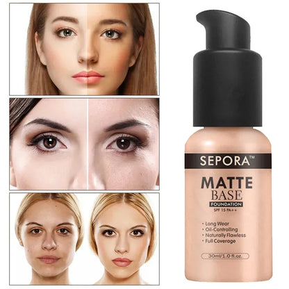 30ml SEPORA Liquid Foundation Waterproof Long Lasting Matte Moisturizing Brightening Concealer CC Cream Base Makeup Cosmetics