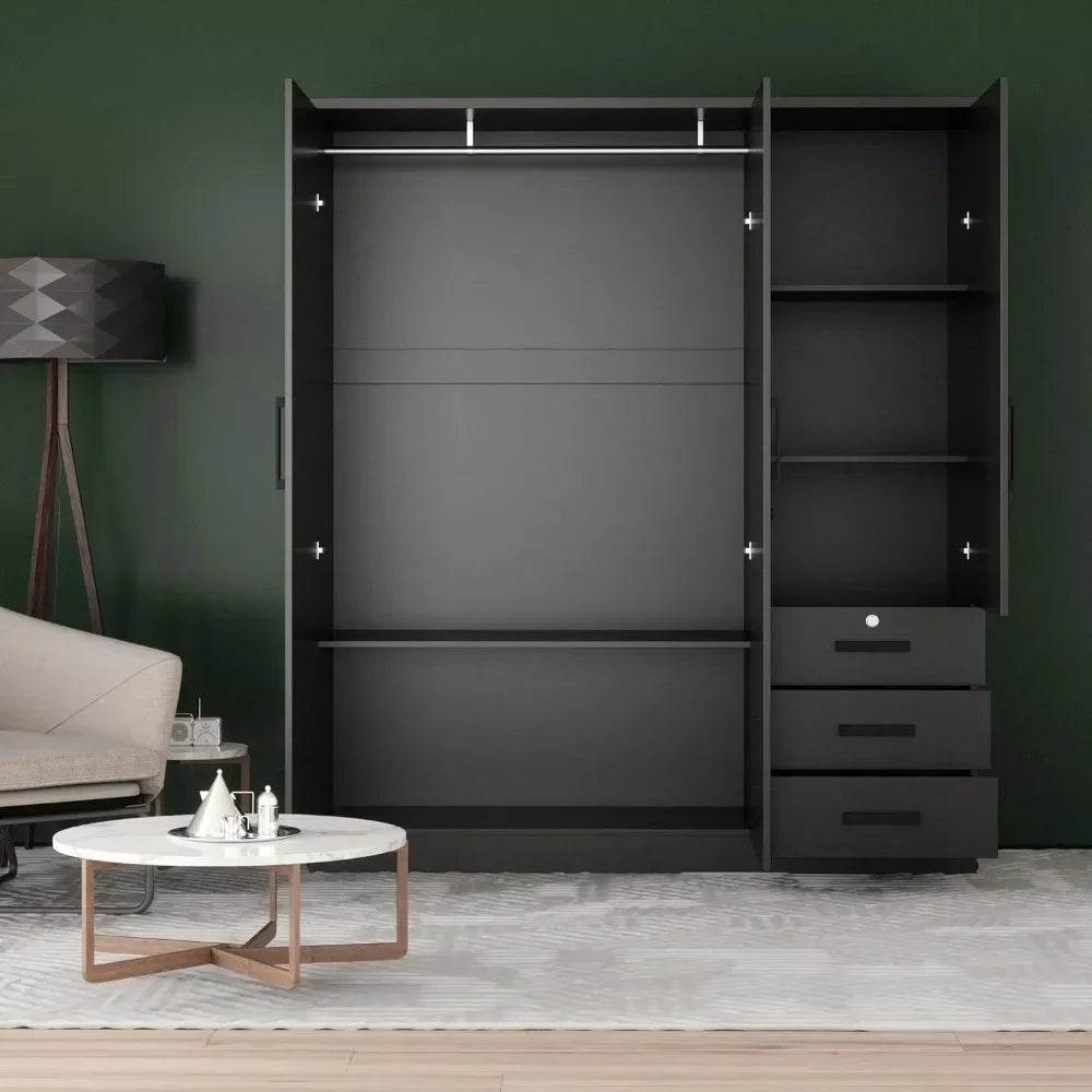 Large Wardrobe Closet 3 Doors and 3 Drawers Lots of Storage - MarvelouStoree