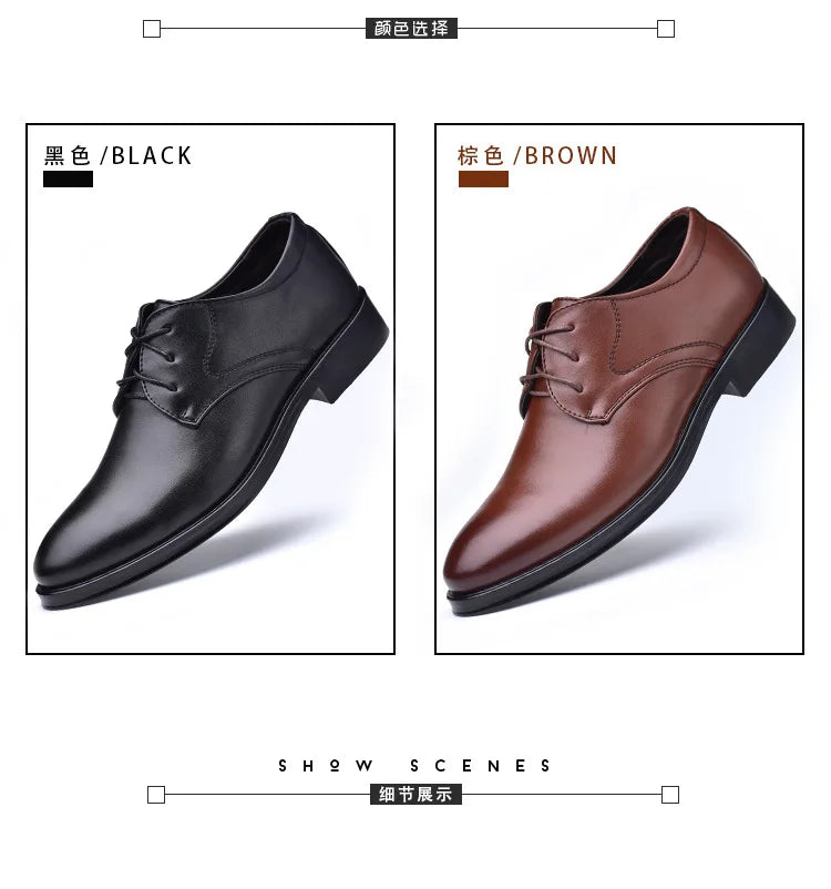 Men Dressing Shoes Formal for Men's Casual Shoe Leather Social Wedding Designer Pointed Toe Black Office Winter Shoes Brand 2023