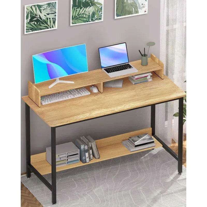 Computer Desk with Shelves, 32 Inch Gaming Writing Desk, Study PC Table Workstation with Storage for Home Office - MarvelouStoree