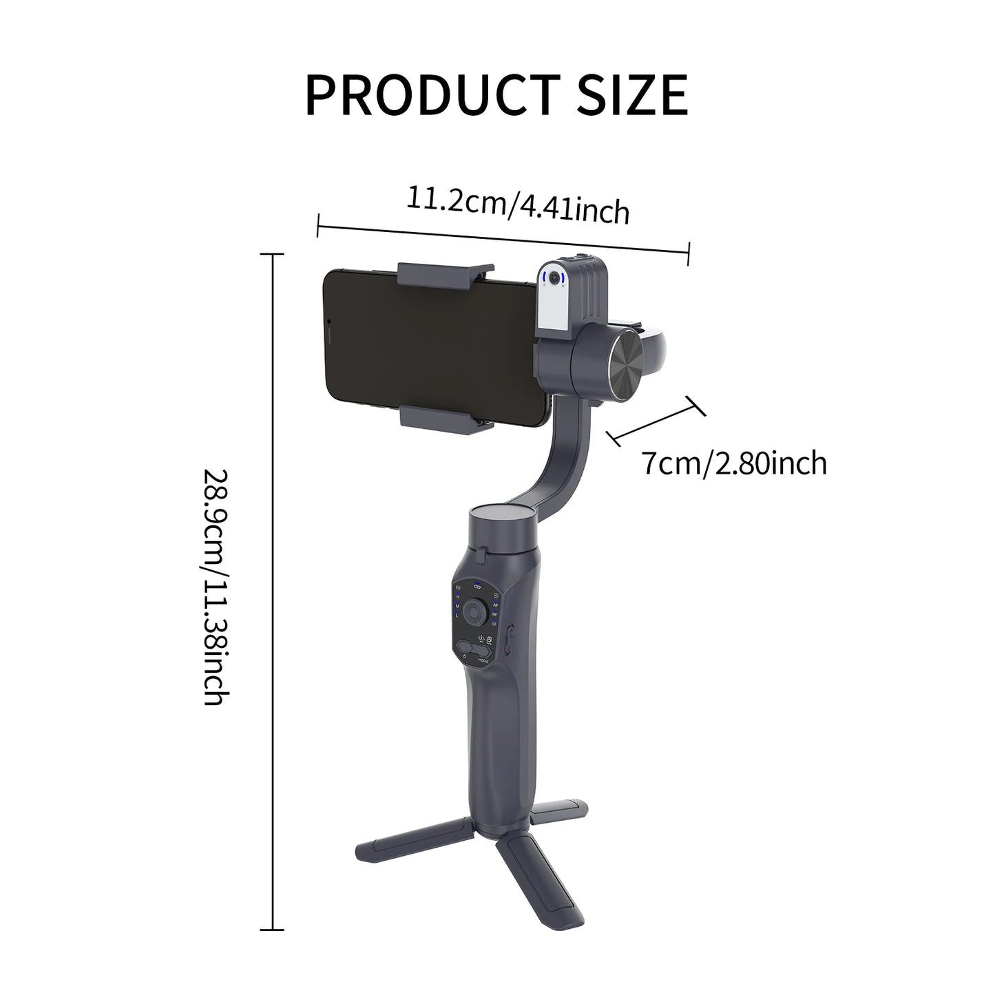 F10 Pro Max 3-Axis Smartphone Handheld Gimbal Stabilizer with Fill Light for iPhone Android Face Tracking Anti-Shake Tiktok Vlog