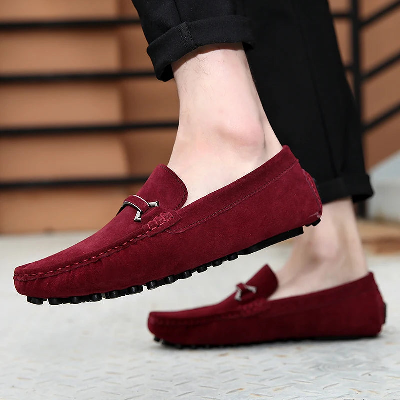 Leather Men Fashion Business Shoes New Men Loafers Lightweight Mens Slip on Shoes 2024 Handmade All-match for Men Driving Shoes