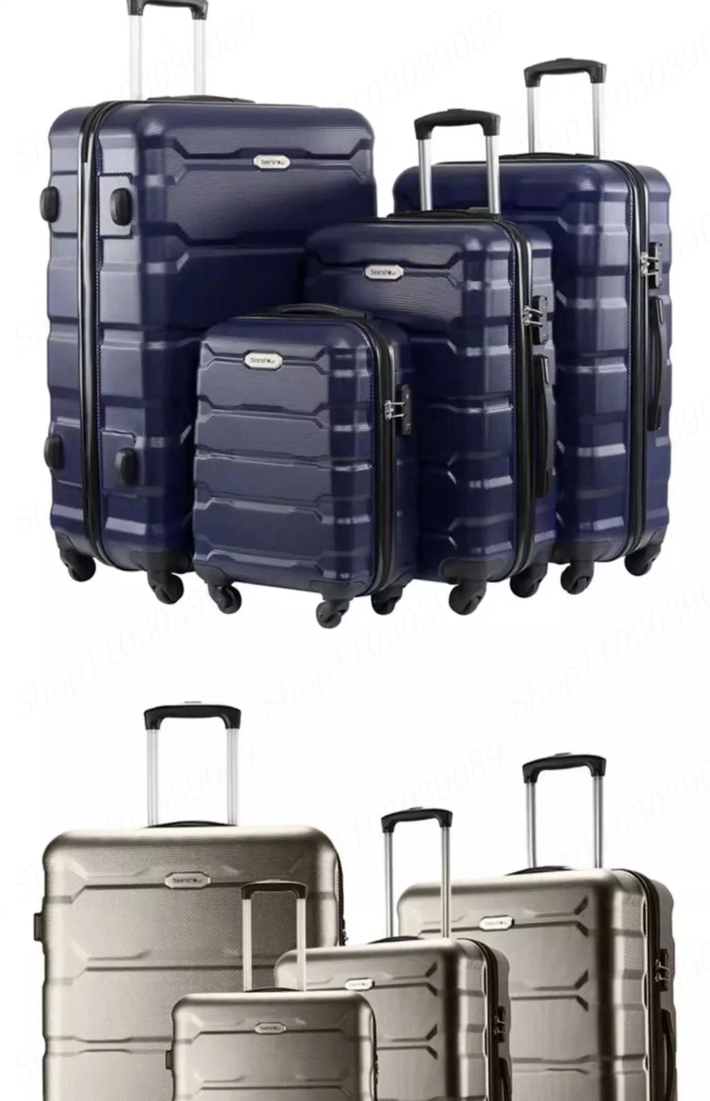 Large Capacity Suitcase Set 4 Pieces Rolling Suitcase Spinner Wheels Carry-on Luggage TSA Combination Lock Zipper Trolley Case