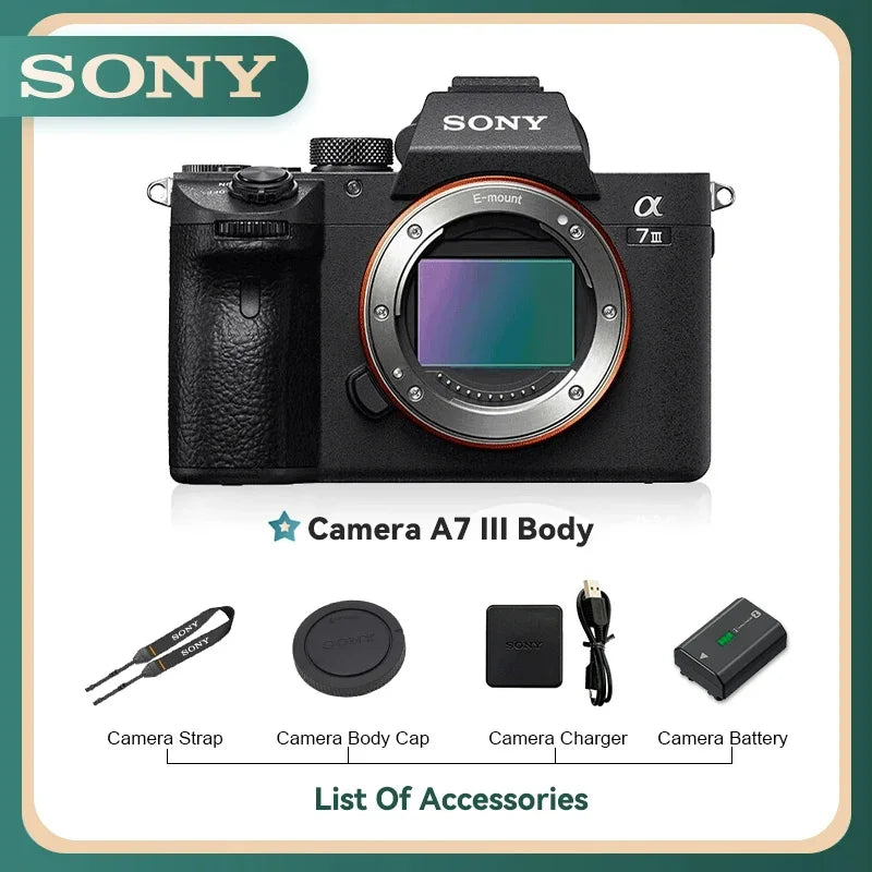 Sony Alpha A7 II A7 III A7S A7R II A7R III Full Frame Mirrorless Camera Digital Compact Camera 4K Professional Photography（Used）