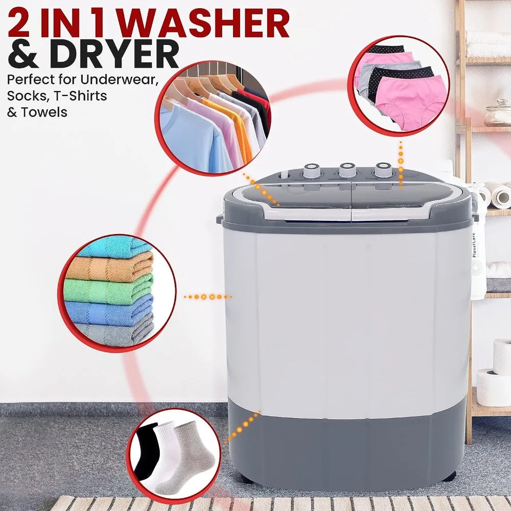 Washing Machine Portable 2-in-1 & Spin-Dryer - Convenient Top-Loading Easy Access Energy & Water Efficient Design Major Home