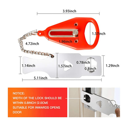 Travel Accommodation Door Security Lock Home Room Hotel Anti-theft Security Lock Metal Lock Portable Door Lock Security Latch