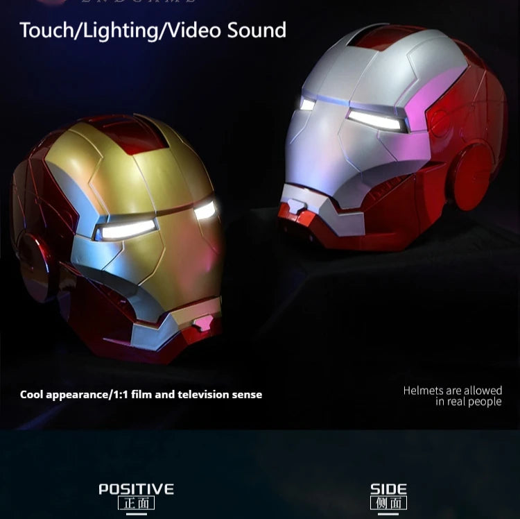 2024 New 1:1 Collection Iron Man Mk5 Helmet Black Gold Black Silver Touch Luminous Cool Handsome Helmet Halloween Birthday Gift