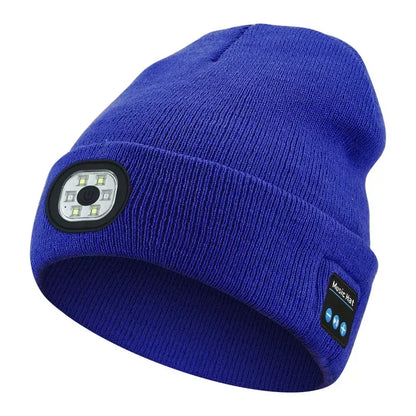 Hands-free Beanie Rechargeable Bluetooth Led Hat Headset Bright Wireless Music Headphone Player Winter Warm Cap Night Jogging