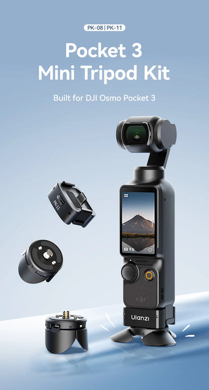 Ulanzi PK-08|PK-11 Pocket 3 Mini Tripod Kit Built for DJI Osmo Pocket 3 for Travel Vlog Video Recording