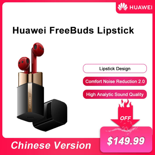 Huawei FreeBuds Lipstick Headphone Original High Resolution Sound Air-Like Comfort Open-Fit Active Noise Cancellation 2.0 Red