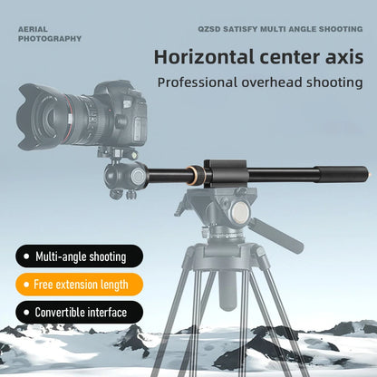 QZSD AK90 Universal Tripod Extension Boom Arm Aluminum Alloy Extender Horizontal Centre Column 52-93cm for Tripod 10KG Load