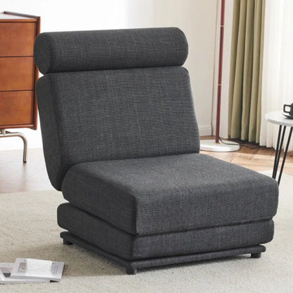 Single Sofa Chair Foldable Single Sofa Bed with Pillow,Portable Foldable Sofa Bed,Leisure Sofa Chair,Easy to Store,Dark Grey