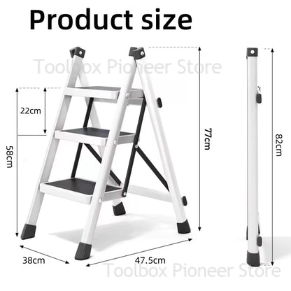 Multifunctional Folding Ladder 2/3 Foldable House Ladder Protable Ladder Stable Household Step Stool Storage Shelf For Home