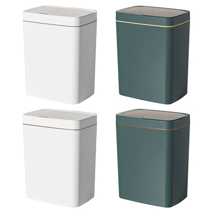 15/18L Automatic Trash Bin Quiet Intelligent Touchless Trash Can Rechargeable Auto Motion Sensor Rubbish Can for Bathroom Toilet