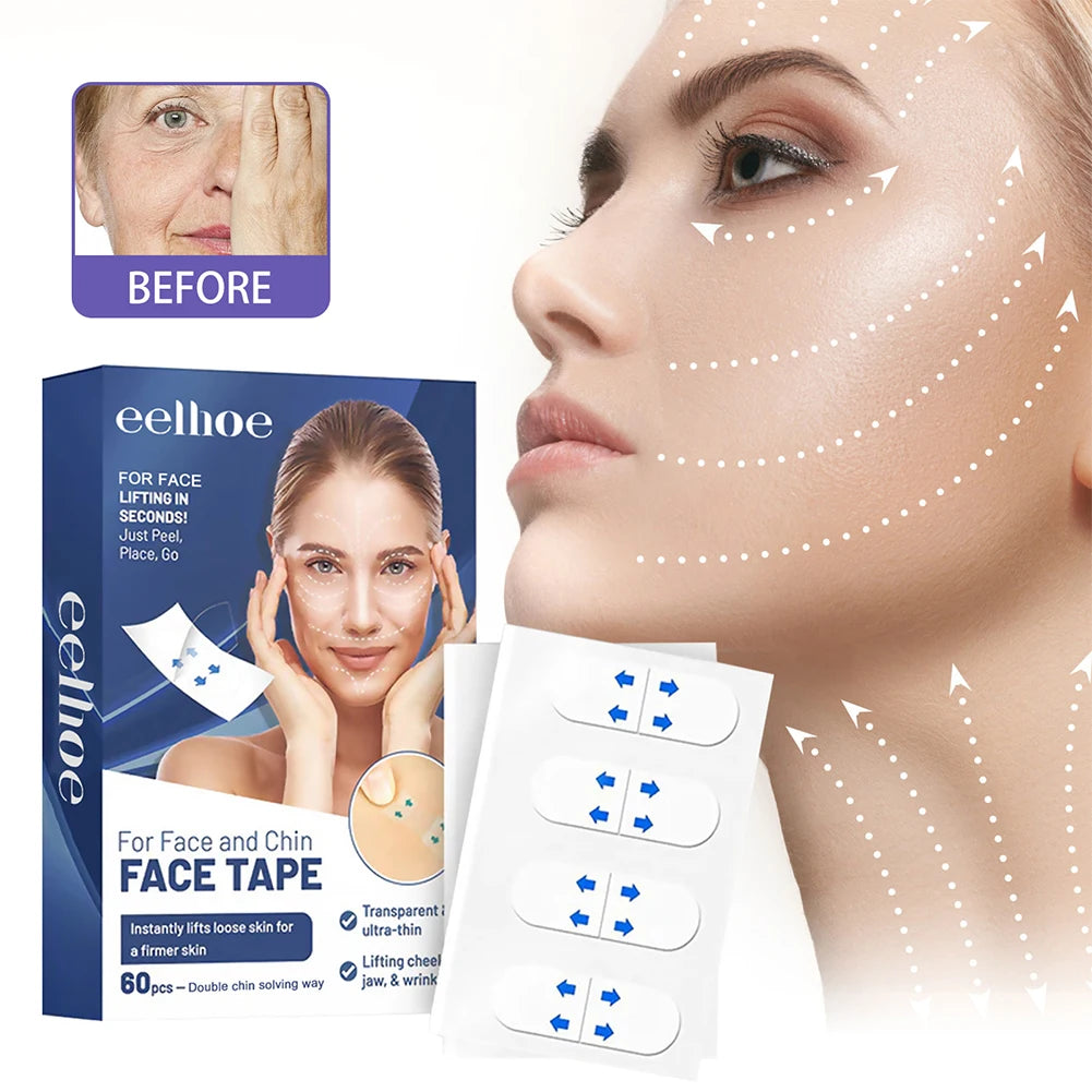 60/120pcs Anti Wrinkle Lifting Face Stickers Invisible Transparent Thin Face Patches Lift Tools Face Anti Sagging Skin Adhesive