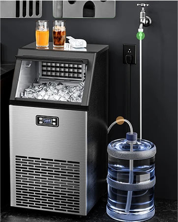 Ice Maker,100 lbs,2-Way Add Water,Under Counter Ice Maker Self Cleaning,Ice Machine with 24 Hour Time