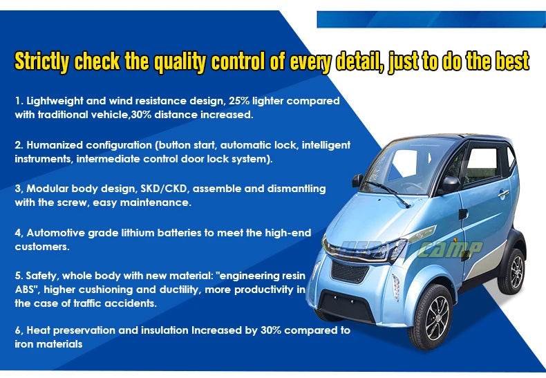 3 Seaters Newest Popular EEC COC certificate of Chinese Electric Classic Car /Mini Electric Car - MarvelouStoree