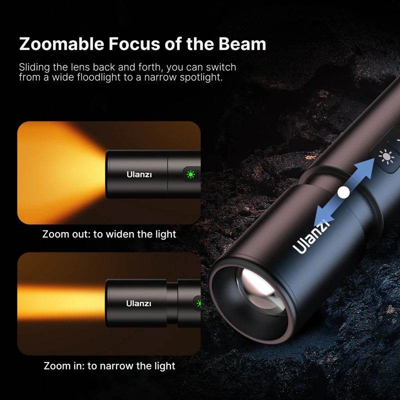 Ulanzi LM07 Videography Flashlight Bi-Color Dimmable Brightness Zoomable Light Photography Video Light for Outdoor - MarvelouStoree