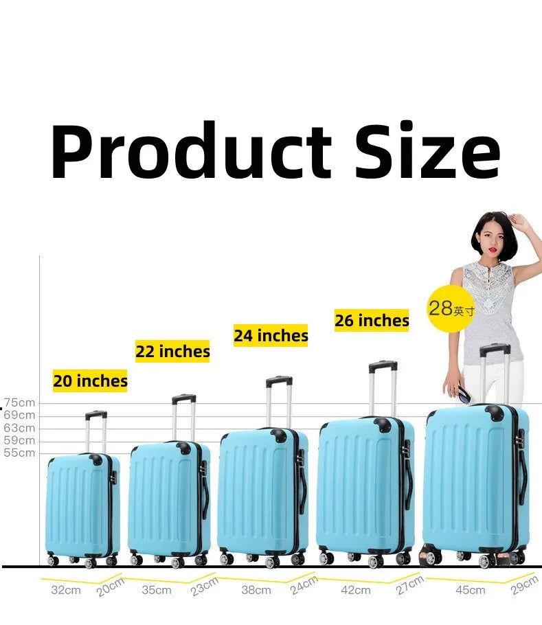 Man And Women Travel Luggage Business Trolley Suitcase Bag Spinner Boarding 20/22/24/26/28 Inch Universal Wheel