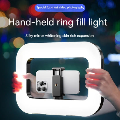 Three-color dimming, ring rabbit cage fill light selfie live broadcast photography light with Bluetooth selfie reverse charging