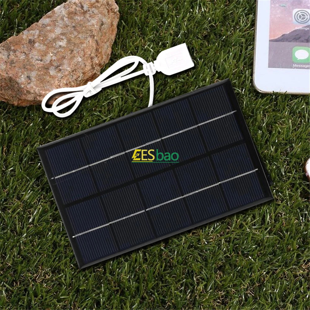 Wholesale Solar Panel USB Waterproof Outdoor Hiking Camping Portable Battery Mobile Phone Charging Bank Charging Panel