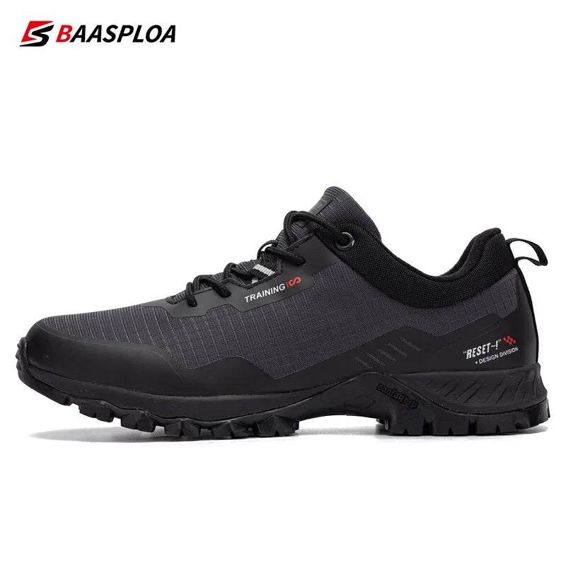 Baasploa New Men Anti-Skid Wear Resistant Hiking Shoes Fashion Waterproof Outdoor Travel Shoes Sneaker Comfortable Male Shoes - MarvelouStoree