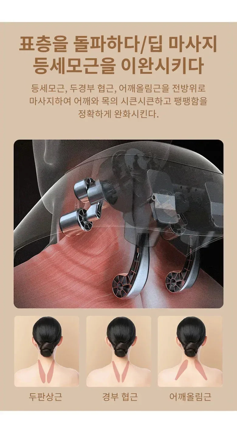 Electric shoulder and neck massager Korea 10W trapezius cervical vertebra massager home hot compress neck massager