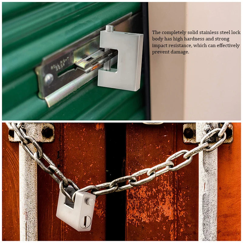 Padlock with Key, High Security 3 Keys Heavy Duty D-Shaped lock - Protect Garage Door, Containers, Gate and Warehouse