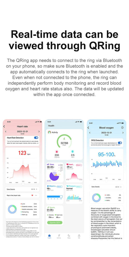 [2024 ] COLMI R02 Smart Ring Military Grade Titanium Steel Shell Health Monitoring IP68 & 5ATM Waterproof Multi-sport Modes - MarvelouStoree