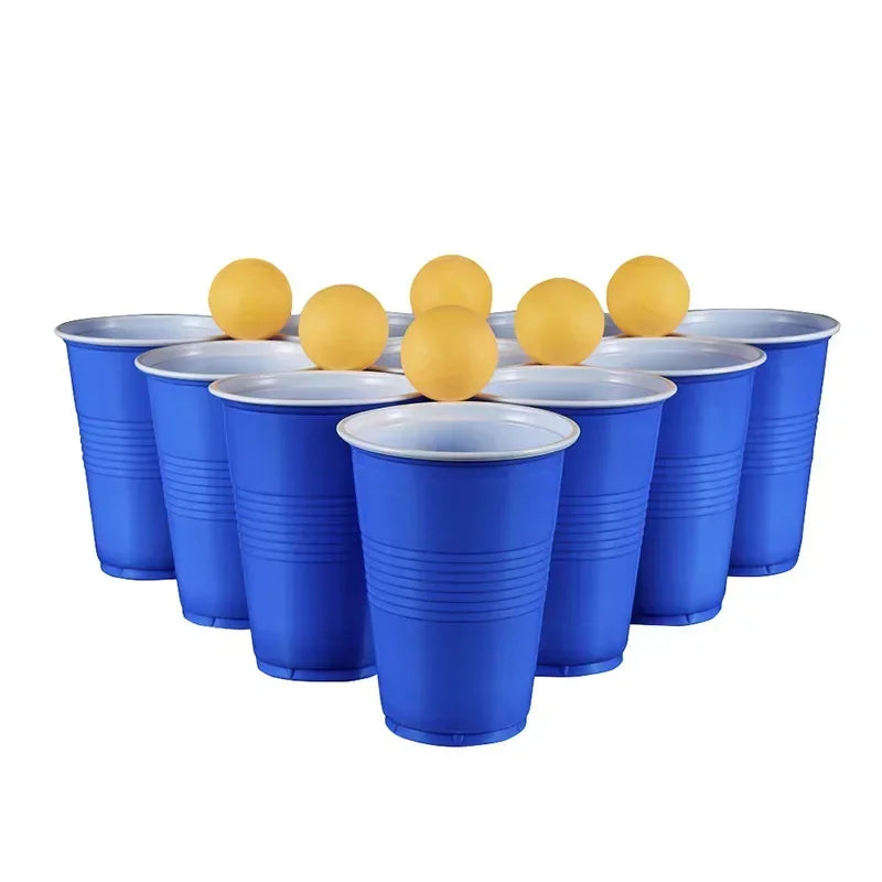 50PCS 16OZ Plastic Party Cups in Red Blue for Drinks, Soda, Punch, Barbecue, Cola or Water Disposable